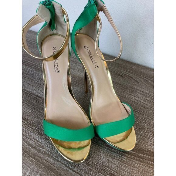 Heel Sandals Open Toe Pump Size 8.5 Womens Stilettos Shoes Heels Party Green - Picture 6 of 14